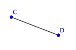 An image shows a line segment that starts at point C and ends at point D.