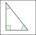 The image shows a triangle. One of the angles formed is 90 degrees. The other two angles are acute.