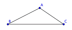 The image shows an acute triangle. The vertices are labeled A, B, and C.