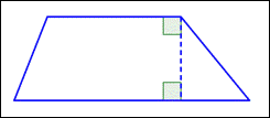 The image shows a trapezoid. The top and bottom sides are parallel to each other. The left and right sides are not parallel to each other.