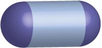 The image shows a capsule made up of a cylinder with a half-sphere on each end.