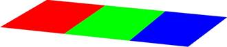 The image shows three planes side-by-side, intersecting in a line.